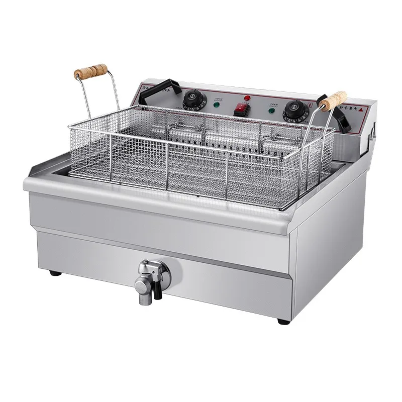 

Electric Fryer Single Cylinder Double Sieve 20L Large Capacity Fryer Fried Chicken Burger Shop Breakfast