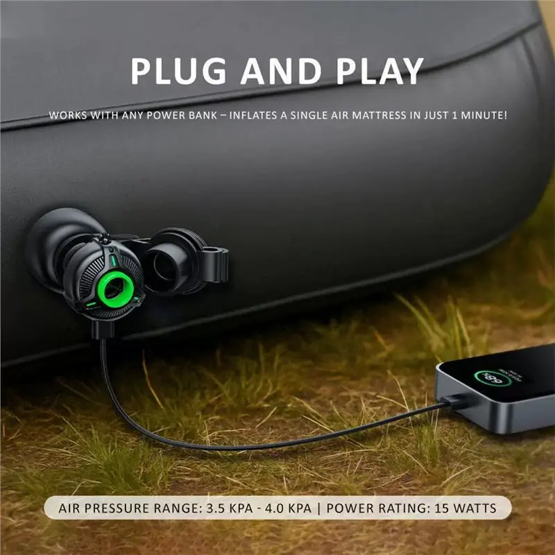 A02M-Inflatable Air Pump Mini Portable Electric Device For Inflation& Deflation Of Air Mattress For Camping Vacuum Storage Bag