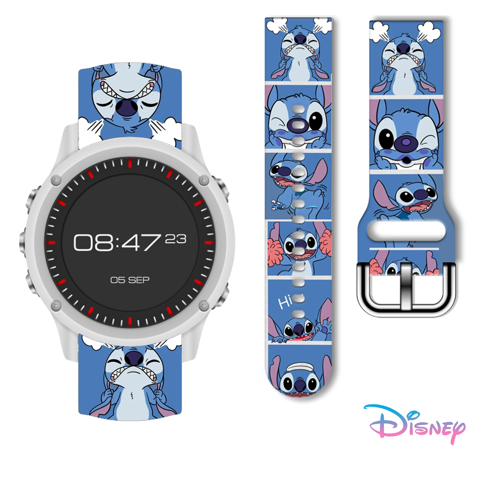 

20mm Stitch Series 2 Printed Strap for Samsung Galaxy Watch 7/6/5 40mm 44mm Band Replaceable Watchband for Xiaomi Huawei Amazfit