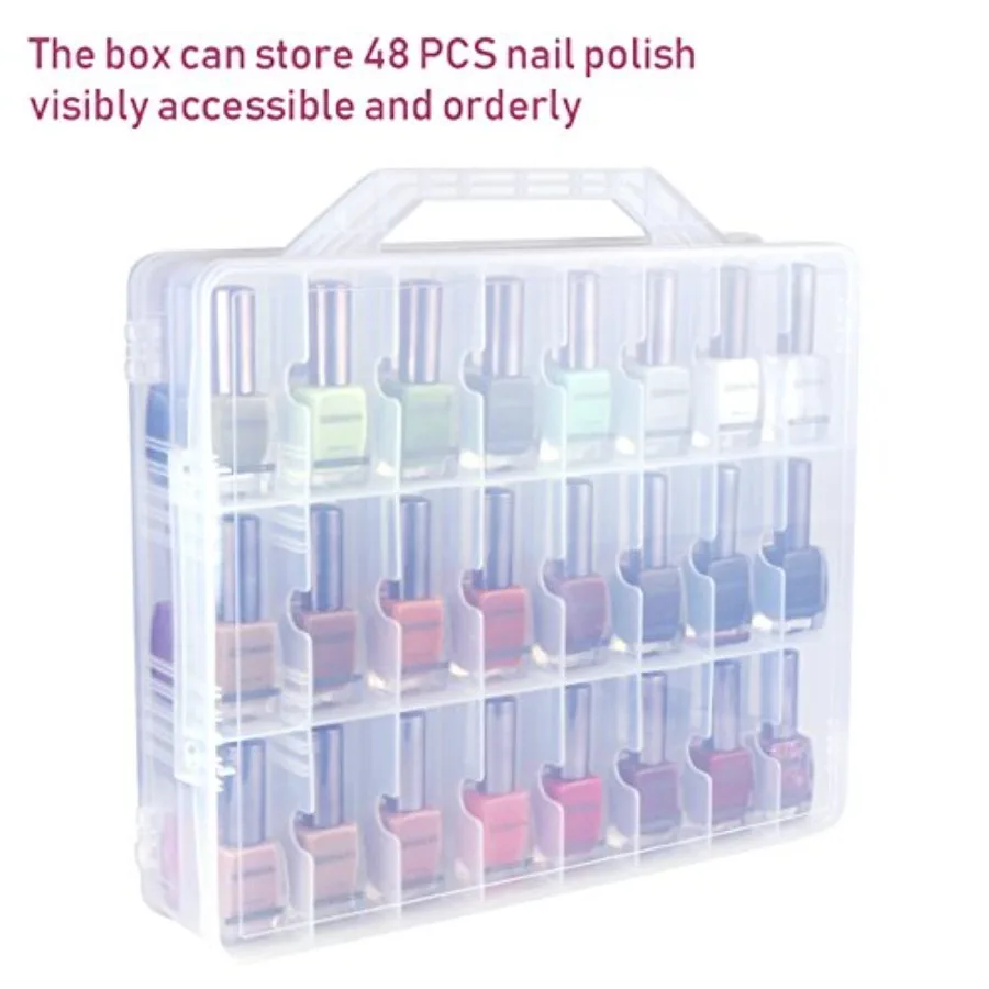 Universal Nail Polish Holder Organizer for 48 Bottles with Adjustable Dividers Compact SpaceSaving Design Ideal for Home Salon