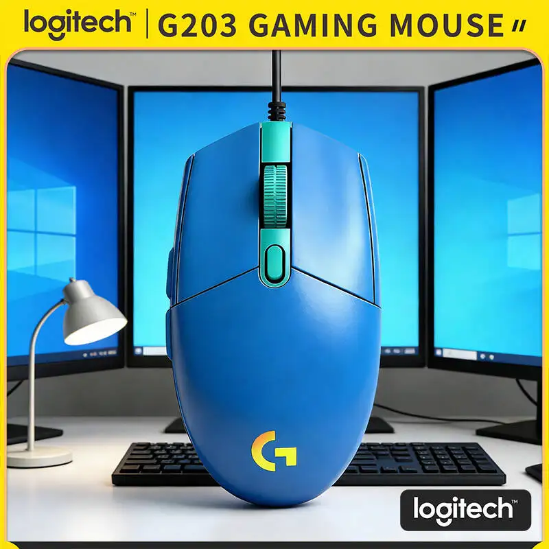 

Игровая мышь Logitech G203 LIGHTSYNC, 16,8 млн RGB-цветов, 8000 DPI, 6 кнопок, механическая регулировка натяжения, гарантия 2 года, для ПК и ноутбуков