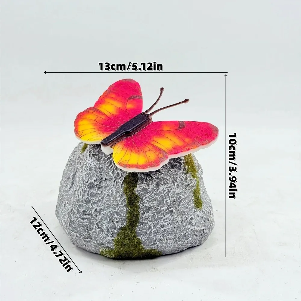 Simulation Stone Solar Butterfly Stone Lamp Imitation Stone Shape LED Light Waterproof LED Lawn Light Solar Powered Butterfly