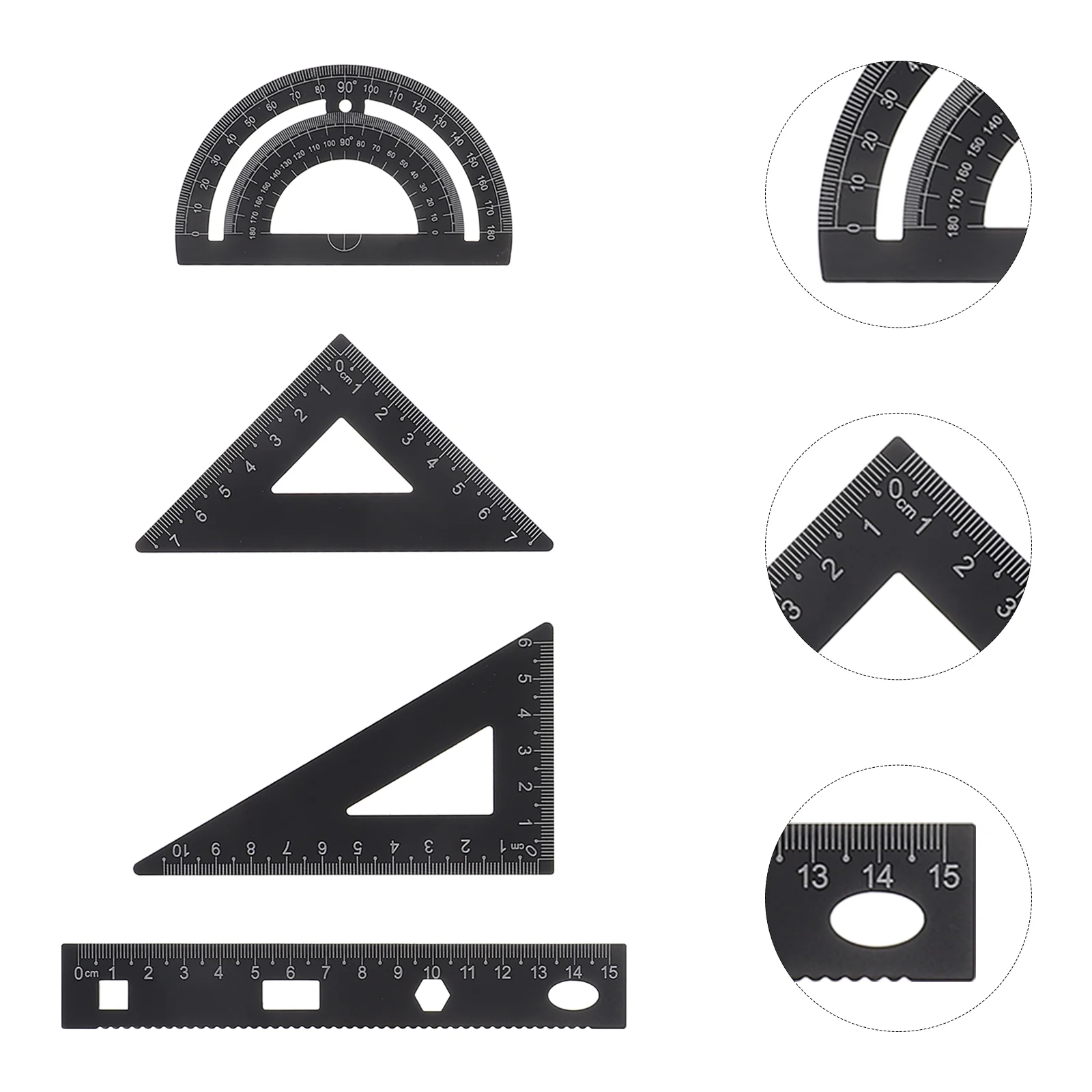 Ruler Stationery Set Triangle Plate Square Convenient Carrying Protractor Pupils Testing