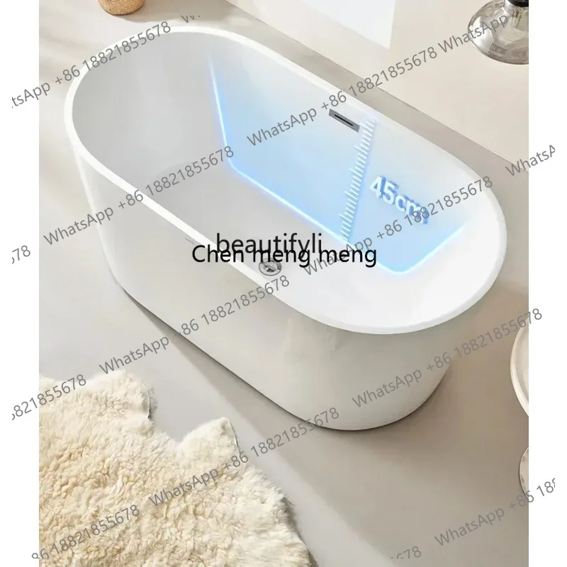 

LHY26 ssss 26 Household Small Apartment Oval Bathtub Thin Edge Acrylic Double Sitting Independent Movable Bath Tub