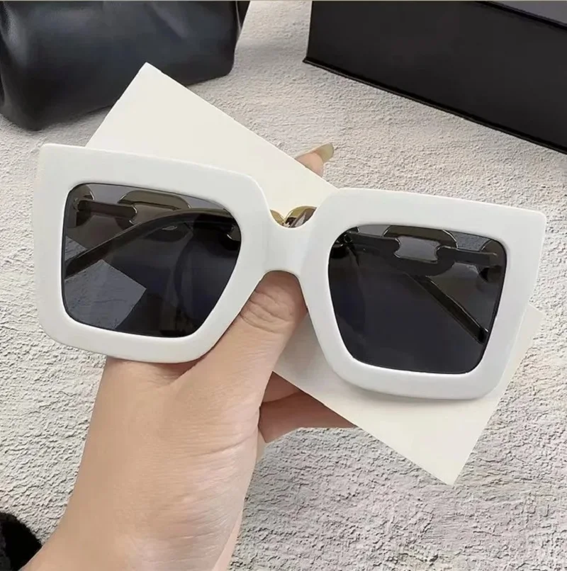 Luxury Fashion Square Chain Sunglasses Women Casual Driving Camping Candy Color Sun Protection Sunglasses Beach Party Travel