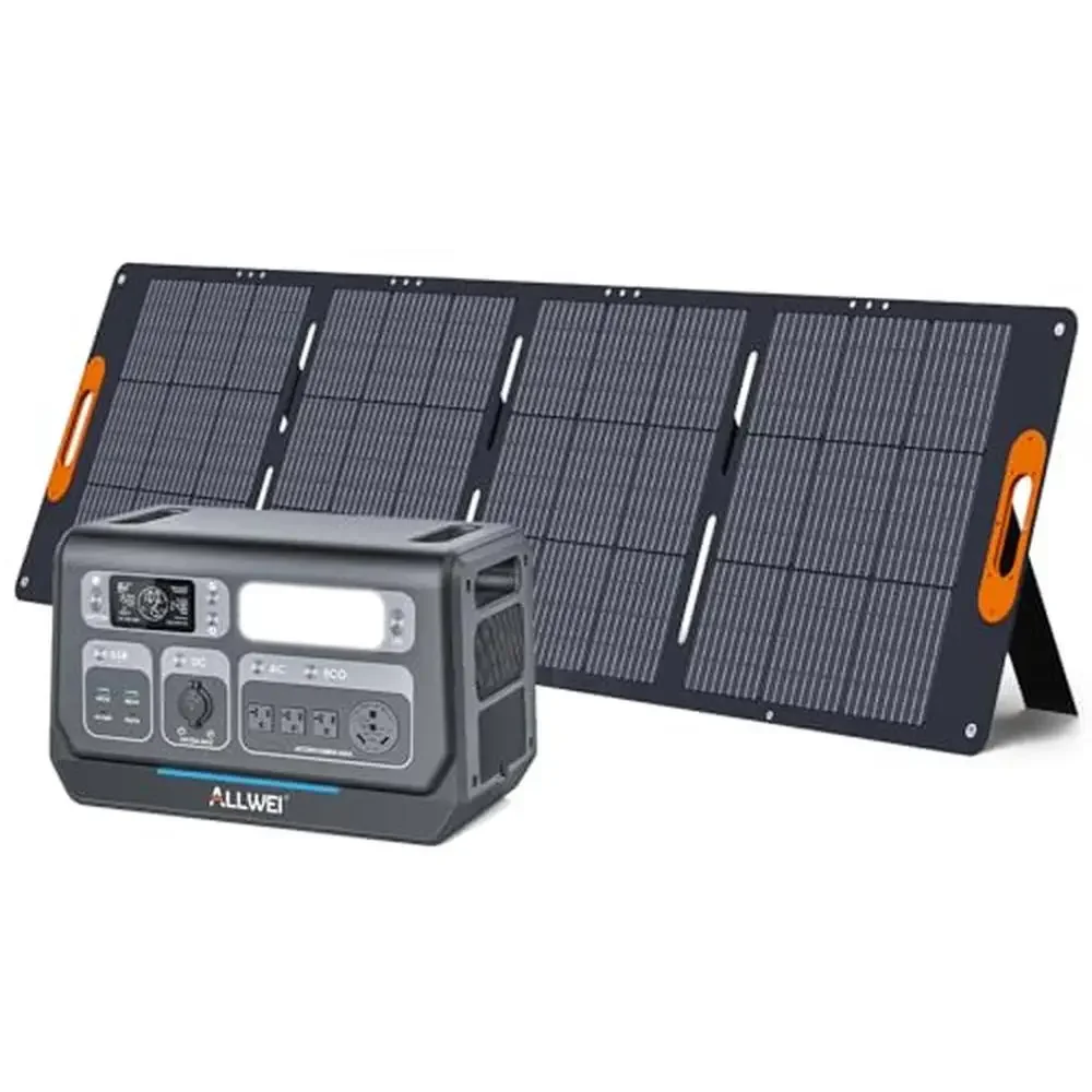 Portable Solar Generator 2400W Kit 200W Panel 2048Wh Power Station Fast Charge Expandable LiFePO4 UPS RV Camping BMS MPPT