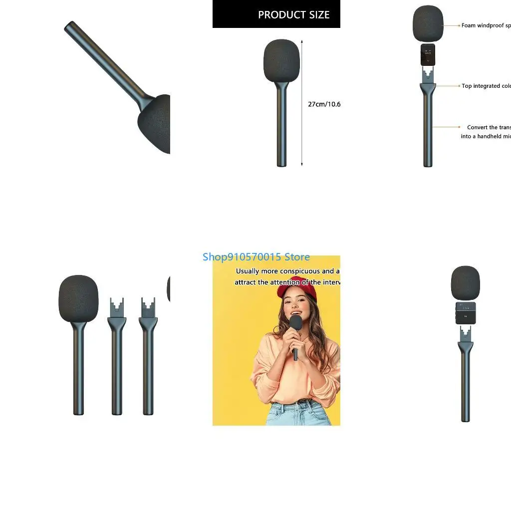 B95C Professional Interviewer Mic Adapter With Interchangeable Mount For Media