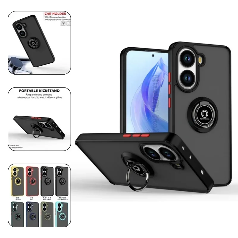 حافظة Poco X7 Pro 5G غطاء مدرع شفاف لهاتف Xiaomi Poko Poxo Pocco Little X 7 Pro X7Pro حامل حلقة مغناطيسي للسيارة Coque