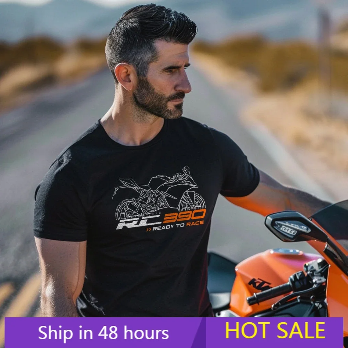 

100% Cotton Summer T-shirts K/.T.Ms RC 390 T-Shirt - Motorcycle Tee Shirt for Riders Graphic Short Sleeves Oversized Breathable