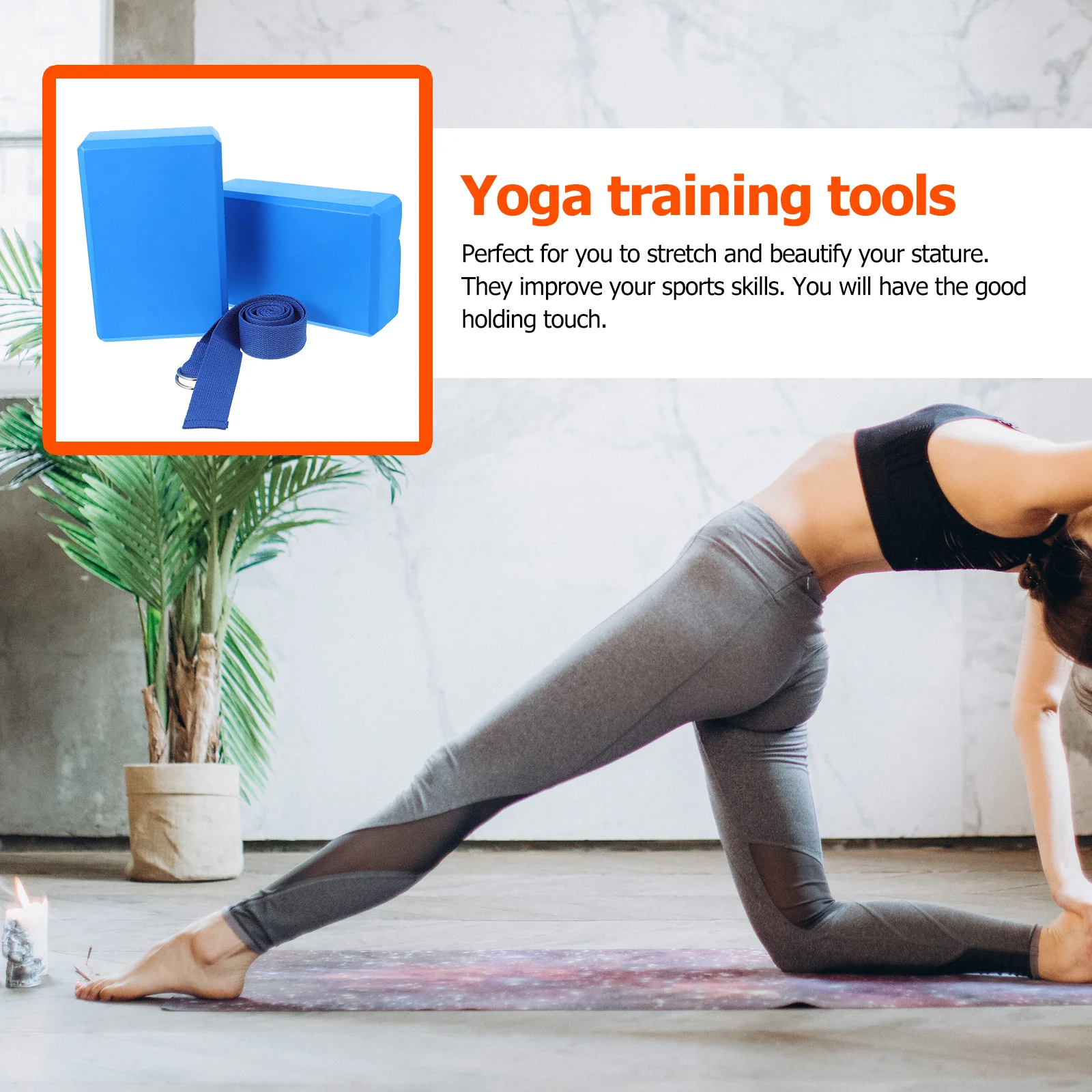 

1 set 1 Set Yoga Resistance Band Set High-Density Eva Foam Blocks Anti-Slip Moisture-Proof Lightweight Durable Eco-Friendly Yoga