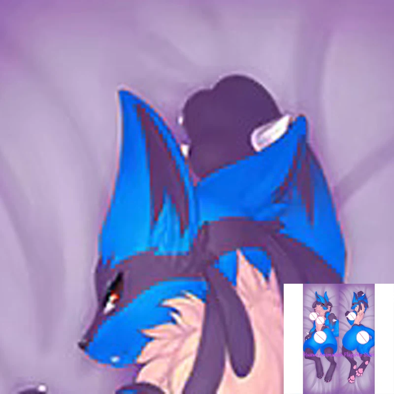 

Dakimakura Anime Pillow Cover Lycanroc Double Sided Print 2Way Cushion Cover Xmas Gifts