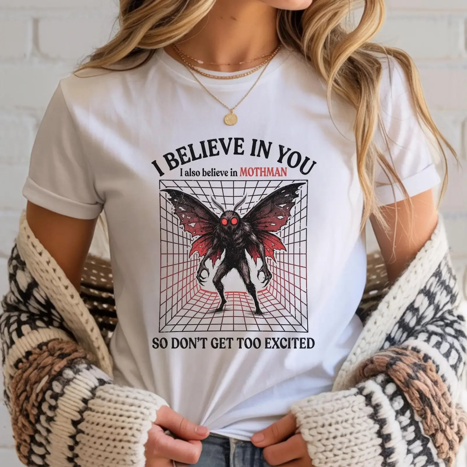 Mothman Cryptid T Shirt Horror Fan  vintage Washed designer clothes fashion Comfortable Top For Everyday Wear Casual graphic