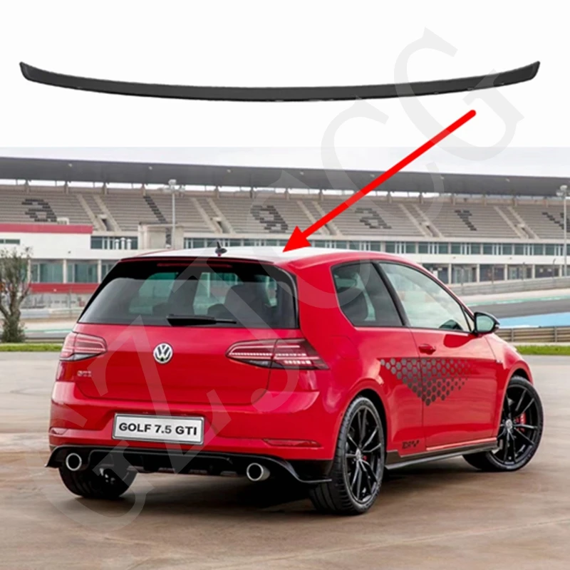 لمعان أسود R الأداء حزمة السقف الخلفي سبويلر الجناح الشفاه لفولكس واجن جولف Mk7 Mk7.5 GTI GTD R R-Line 2013-2020 #3