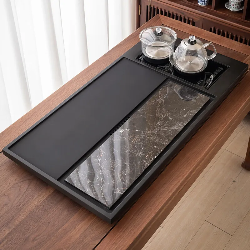 Luxury Marble Tea Tray Ceremony Hospitality Valet Office Drainage Tea Tray Accessories Tableware Bandejas Home Decorationgs