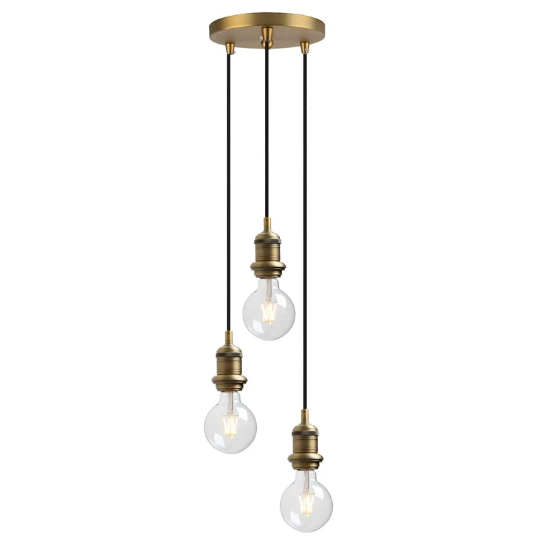 

Pendant Lights 3 Heads Dining Table Light, Retro Hanging Lamp Living Room, E27 Ceiling Pendant Lamp for Kitchen Hall Loft Bar