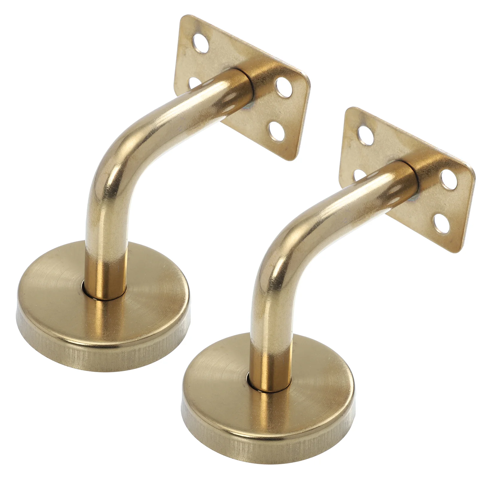 2 Pcs Rack Shelf Staircase Handrail Bracket Wall Mounted Wall-mounted Support Banister Golden