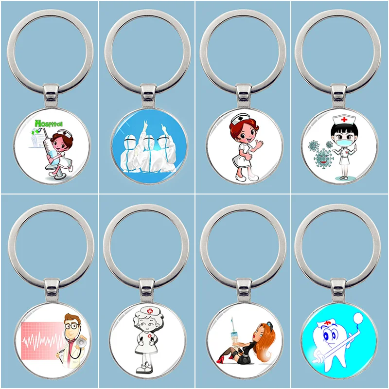 

New Cute Nurse Keychain Pendant Creative Doctor Keychain Thanksgiving Angel Birthday Gift Bag Accessories Can Be Customized