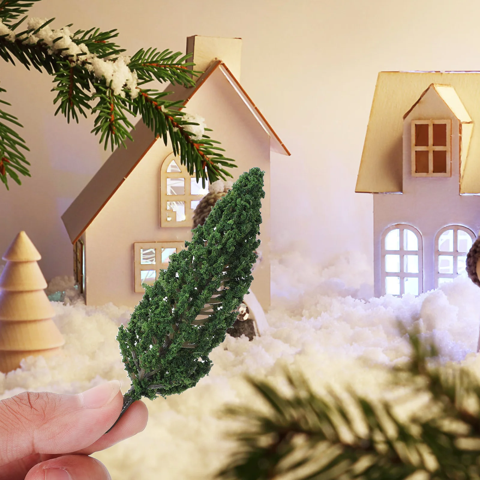 

10Pcs Artificial Pine Branch Green Simulation Tree Ornament Home Office Shop Decoration Christmas Plastic Plant Scenery