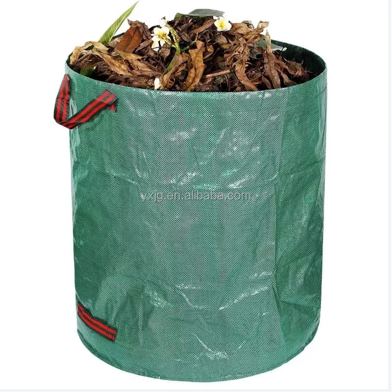 67*76UV-and Tear-resistant Water Proof Heavy Duty 272L Popular Garden Waste Bag Outdoor Leaf Waste Bag Reusable Garden Waste Bag