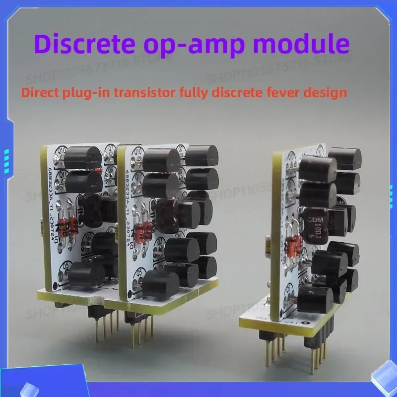 Fever fully discrete op amp module, low noise FET differential input high current output single and double op amp