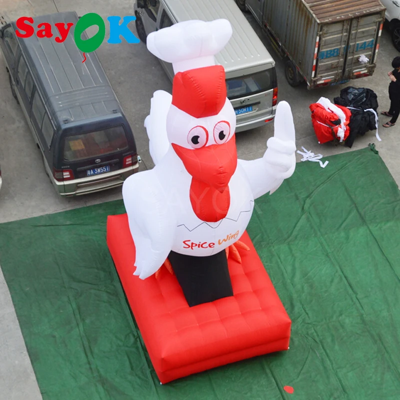 6m Inflatable Chicken Decoration Inflatable Cook Cock Chicken Animal Model For Advertising Promotion Sales