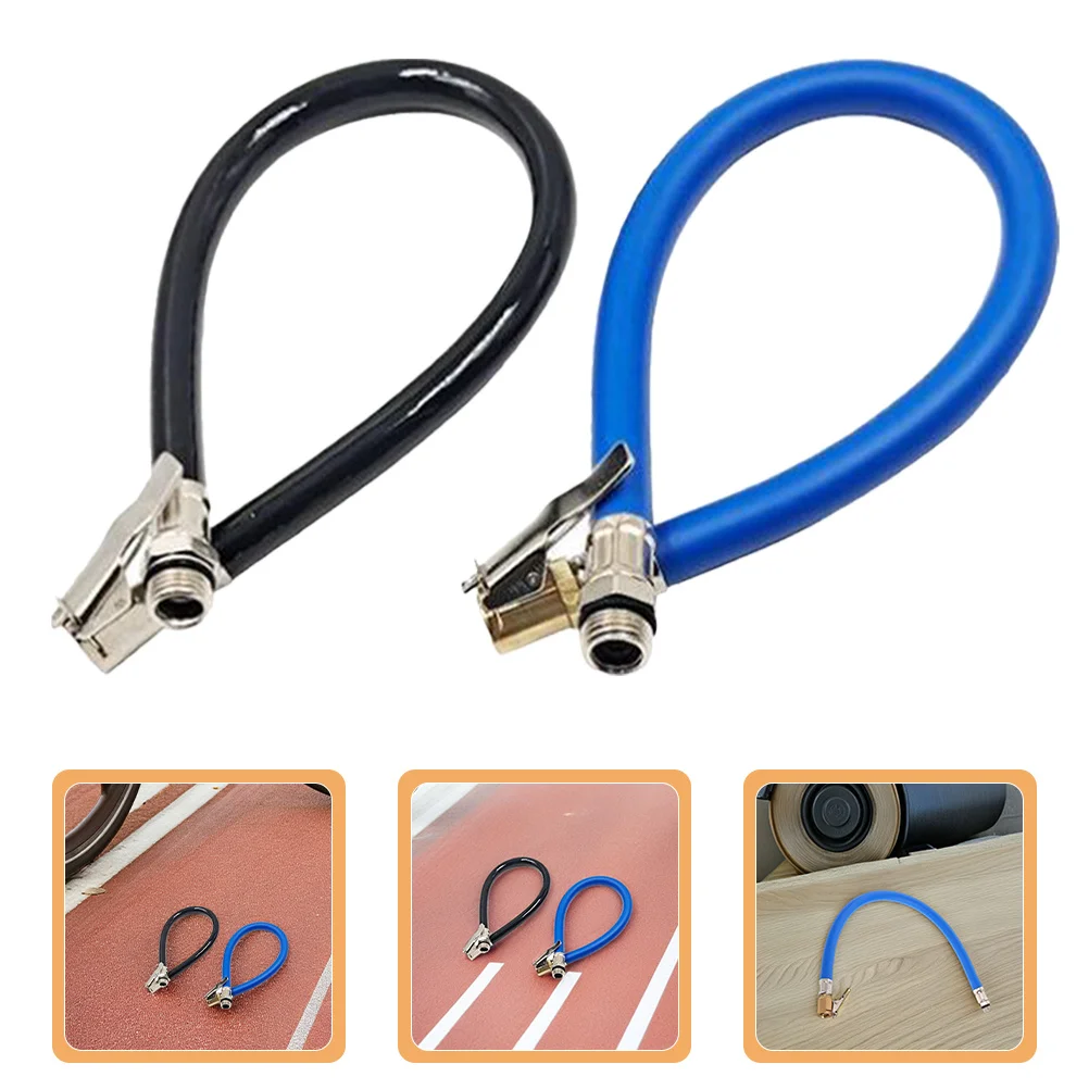 

2Pcs Tire Pressure Gauge Inflation Hose Durable Copper Head Replacement Pump Extension Universal for Cars Motorcycles Bikes Air