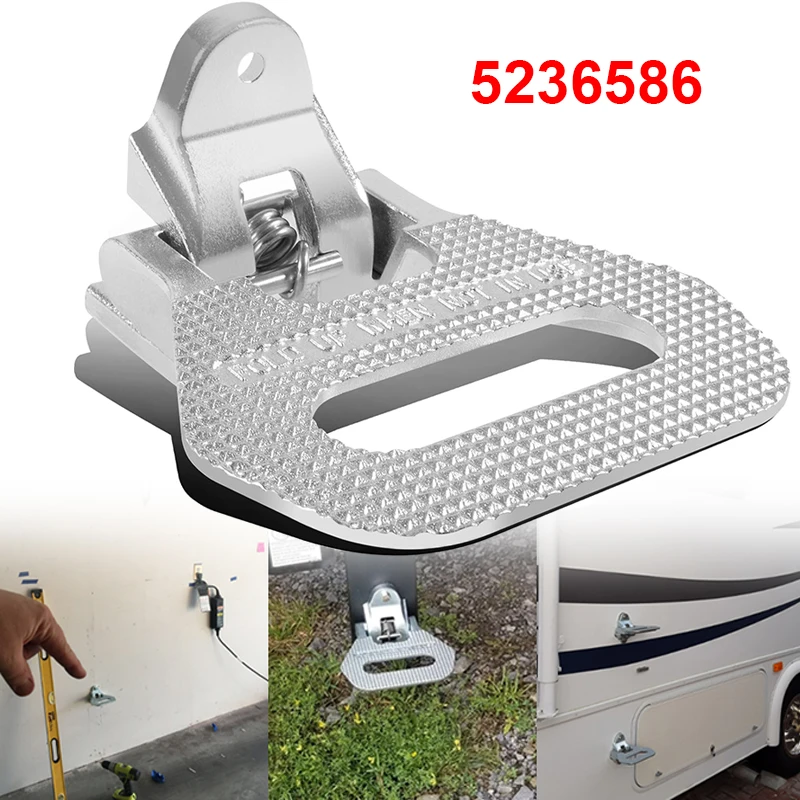 5236586 Heavy Duty Folding Truck Step, Universal Safety Folding Foot Step Fit for Trucks, Van, Boat Trailers, Campers, RVs