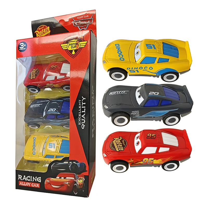 

New 3pcs Package Car Disney Pixar Car 3 Rebound Car Jackson Storm Lightning McQueen Casting Model Toy Children's Gift Set Boxes