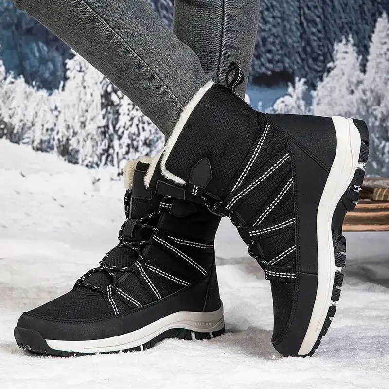 Big Sole Cold-proof Lace-up Long Boots Sneakers Boots Shoes Women Sports Bot Sports-leisure Street Fat Sneakersy Sapatenes