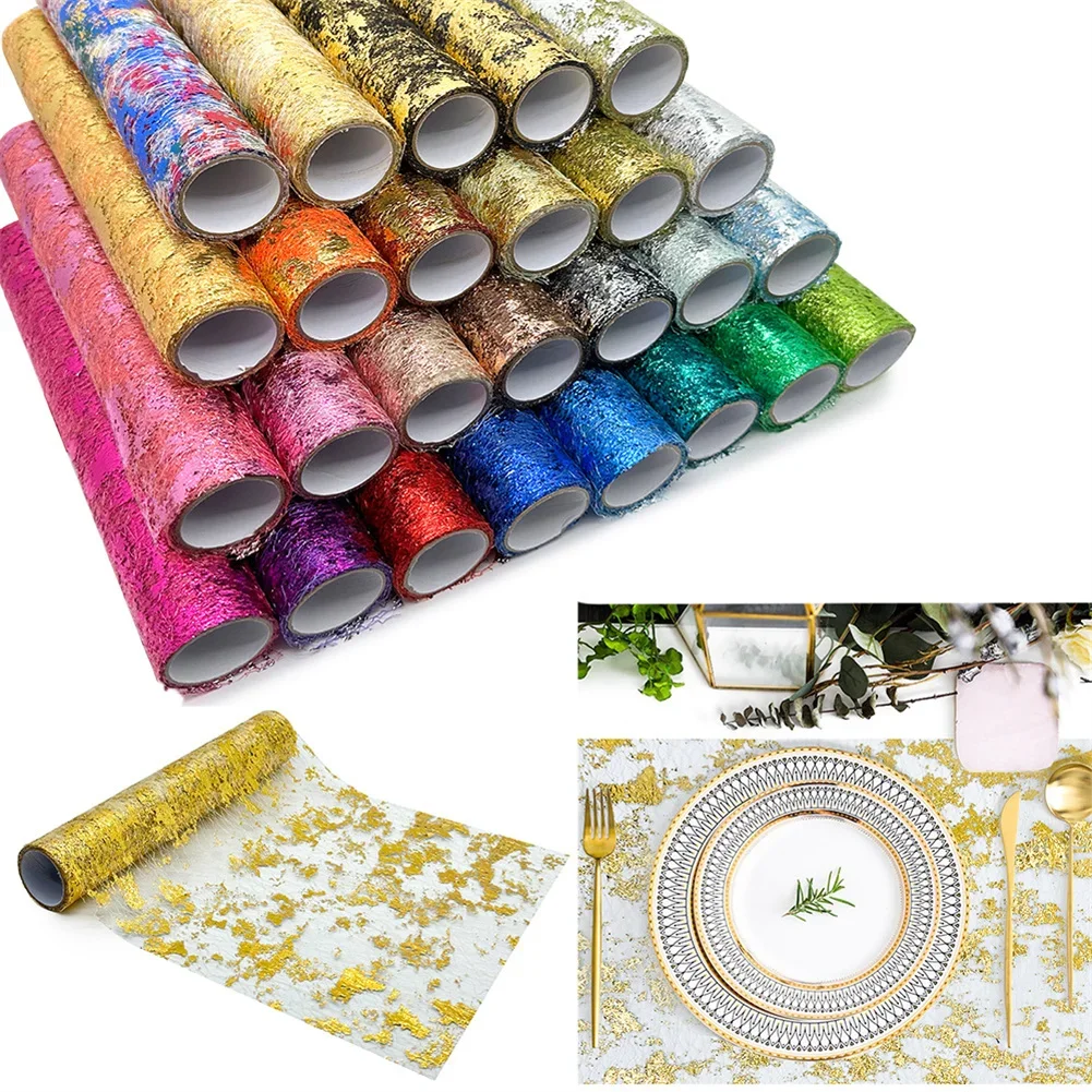 

1 Roll Table Runner Reusable Cuttable Decoration Glitter Foil Runner For Wedding Christmas Thanksgiving Anniversary Birthday