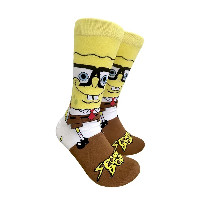 SpongeBob Socks Personality Cartoon Pattern Socks Men Cosplay Socks Adult Hip Hop Sock Street Skateboard cute Cotton Sock Gifts