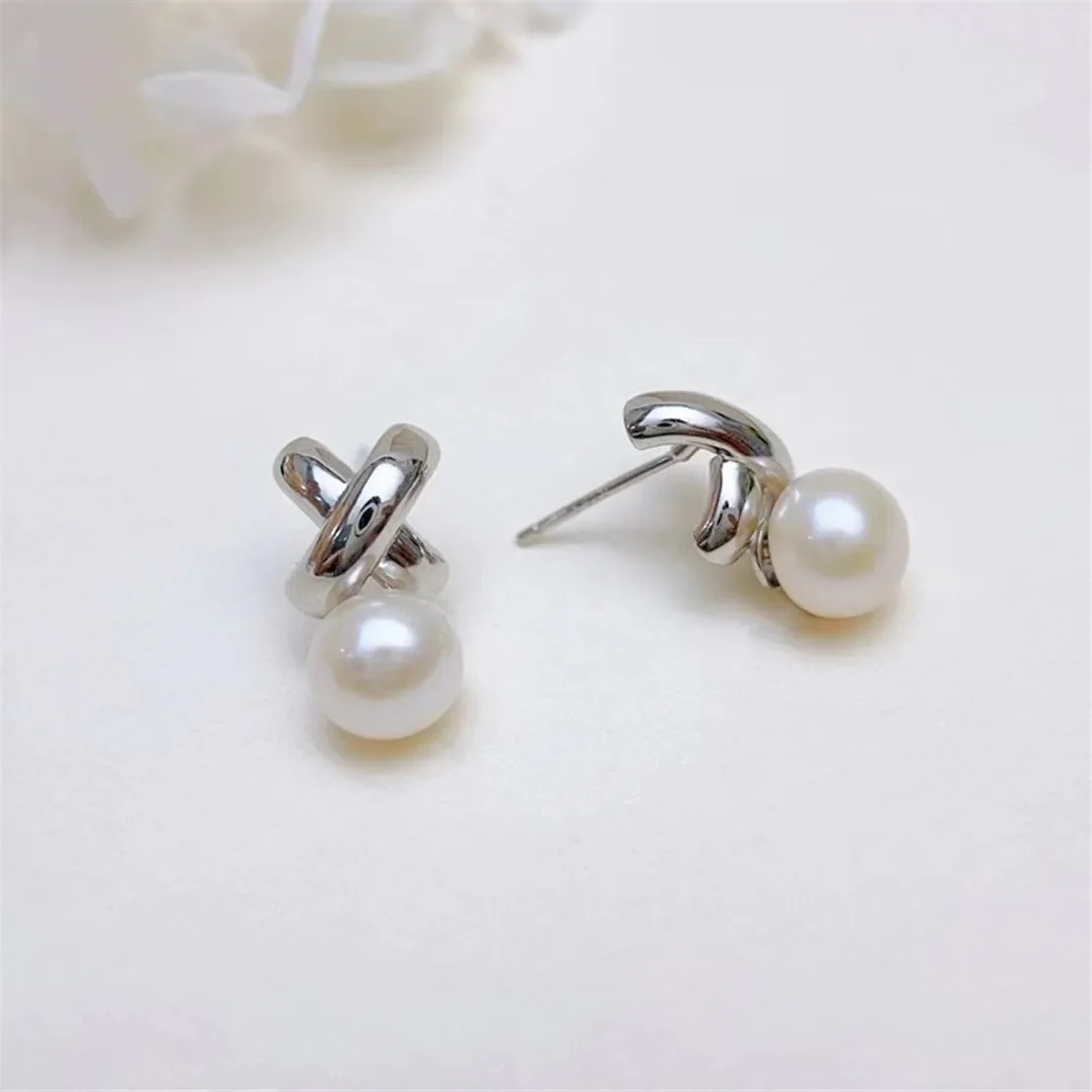 

925 Stamped Alloy Gold Plating Pearl Earrings Setting DIY Jewelry Findings, Craft Supplies Handmade Earrings Accessory No Pearl