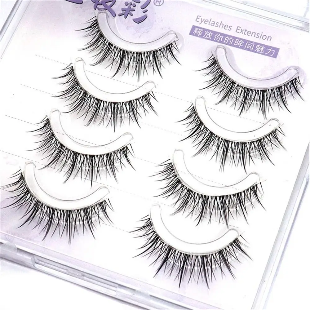 4 pary naturalnych sztucznych rzęs Anime Thai Makeup Fairy Lashes Koreańskie japońskie azjatyckie przezroczyste rzęsy 3D Volume Kobiety