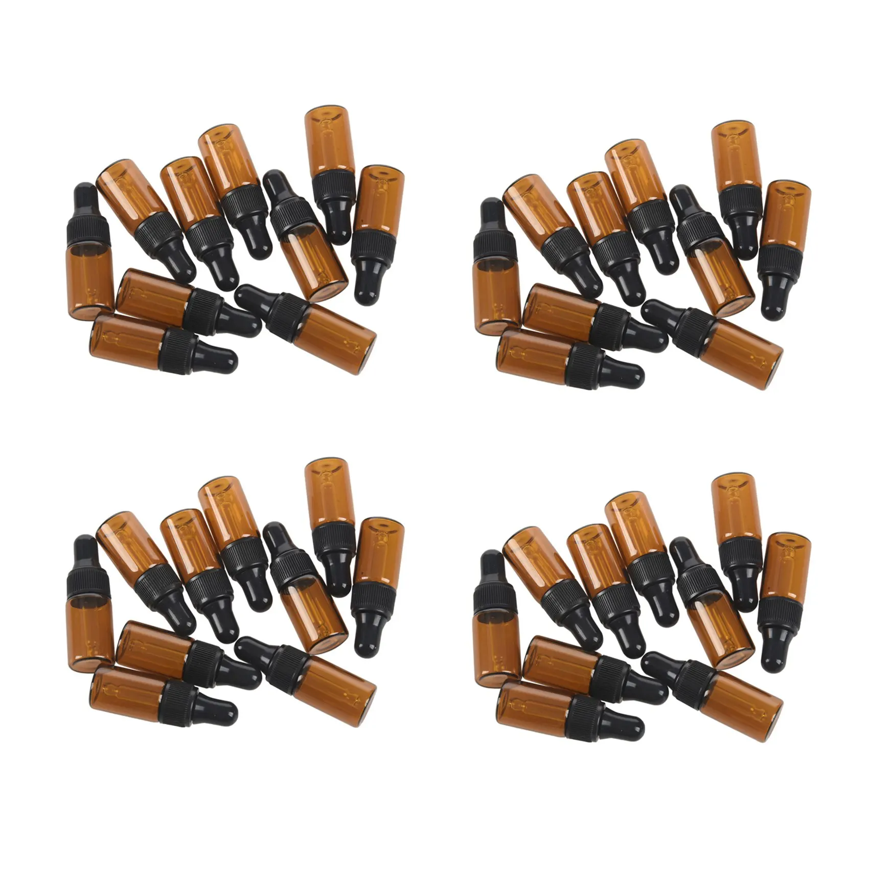 

40Pcs 3Ml Empty Brown Glass Dropper Bottles With Pipette For Essential Oil-B09B