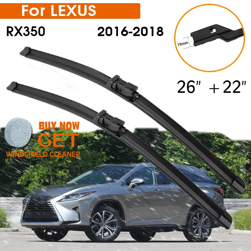 

Car Wiper Blade For LEXUS RX350 2016-2018 Windshield Rubber Silicon Refill Front Window Wiper 26"+22" LHD RHD Auto Accessorie