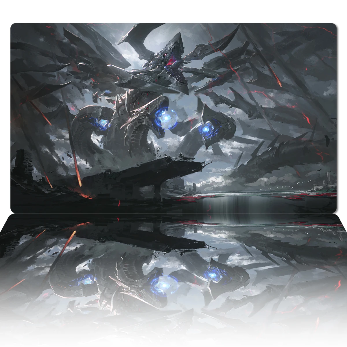 YuGiOh Cyberdark End Dragon Playmat TCG CCG Mat Board Game Mat Trading Card Game Mat Anime Mouse Pad Zones Free Bag 600x350x2mm