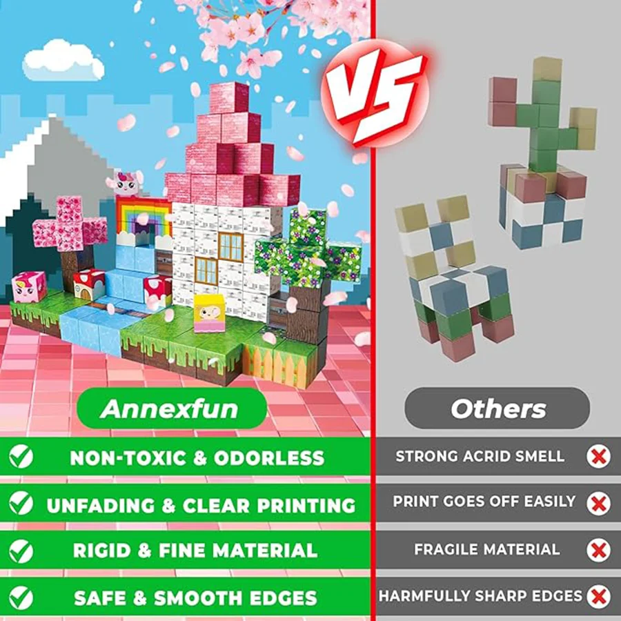 Magnetic building block toy Rainbow Forest House, educational toy building blocks, a festival gift for children.