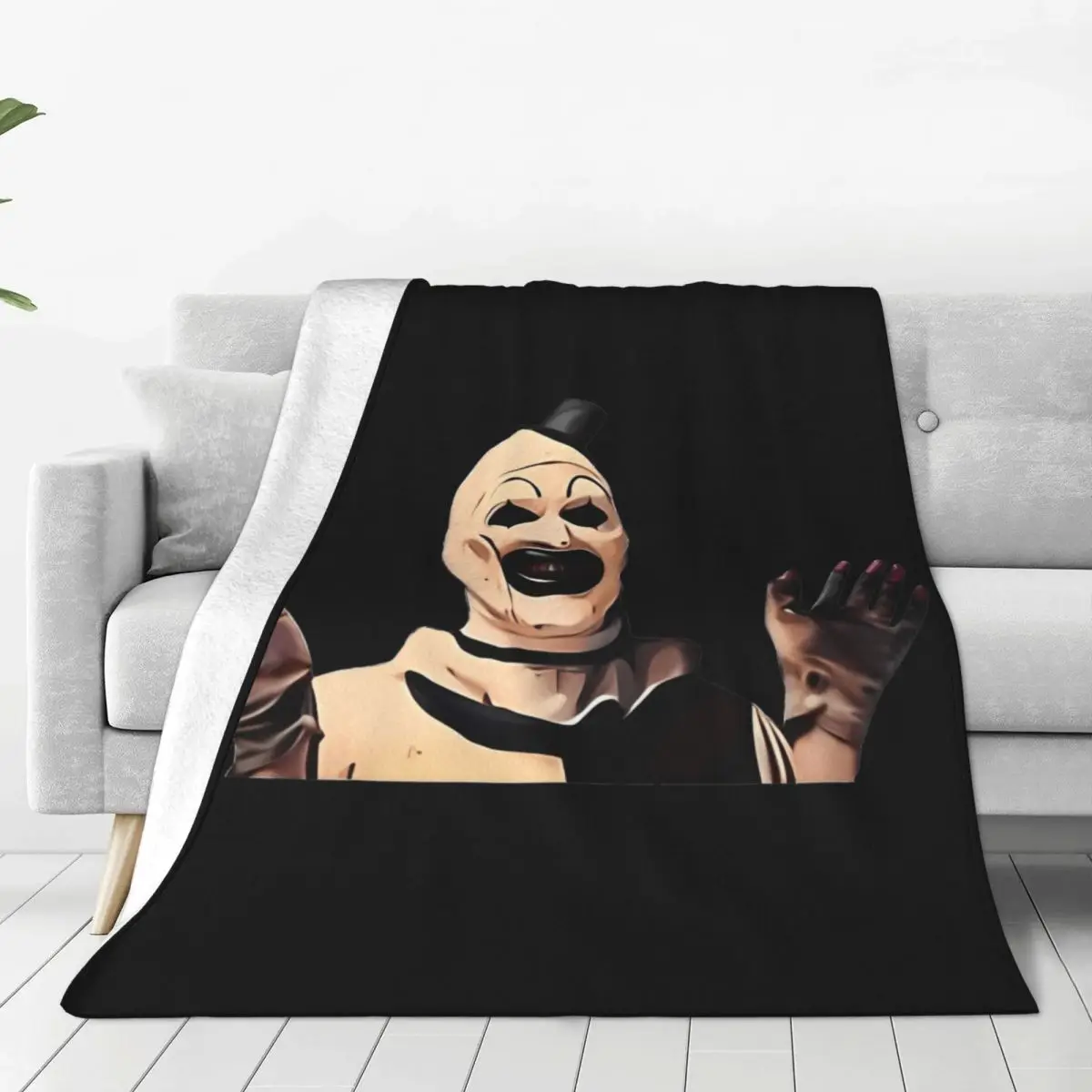 The Terrifier Art The Clown Blanket Super Soft Funny Plush Throw Blanket For Outdoor Camping Flannel Bedspread Bed Cover