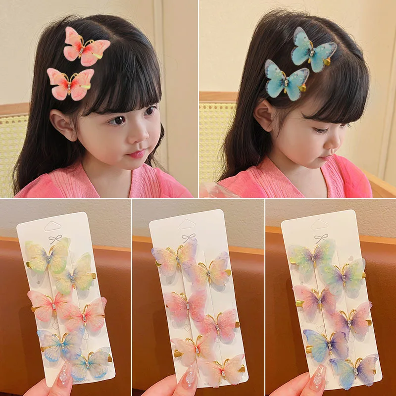 

Children's Summer Hair Clip Colorful Animatronic Butterfly Hairpin Side Bang Cartoon Baby Clip Cute Versatile Hair Accessory