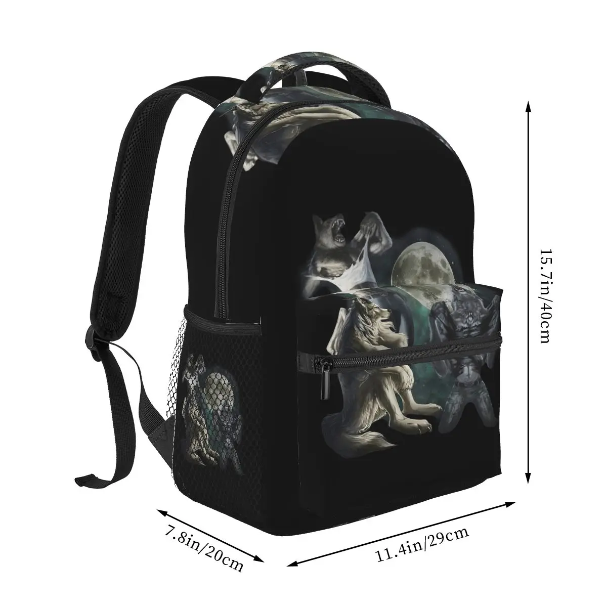 Vintage Alpha Wolf 90s Meme Backpack Hot Sale Daypack Large Capacity Boys Girls BookBag School Bag Shoulder Bags for Men Women