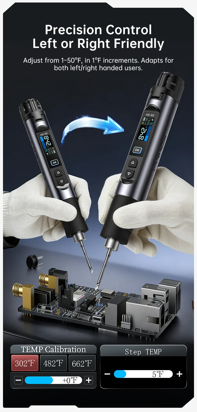 FNIRSI HS-03 Verbesserter Lötkolben 100-450 ℃ Einstellbare Temperatur Lötstift 10W Tragbares Reparaturwerkzeug für DIY-Reparaturen – Detail 13