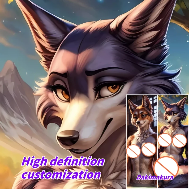

Dakimakura Anime Animal Orcs Canine Girls At The Onsen Double-sided Print Of Life-size Body Pillowcase Gifts Can be Customized