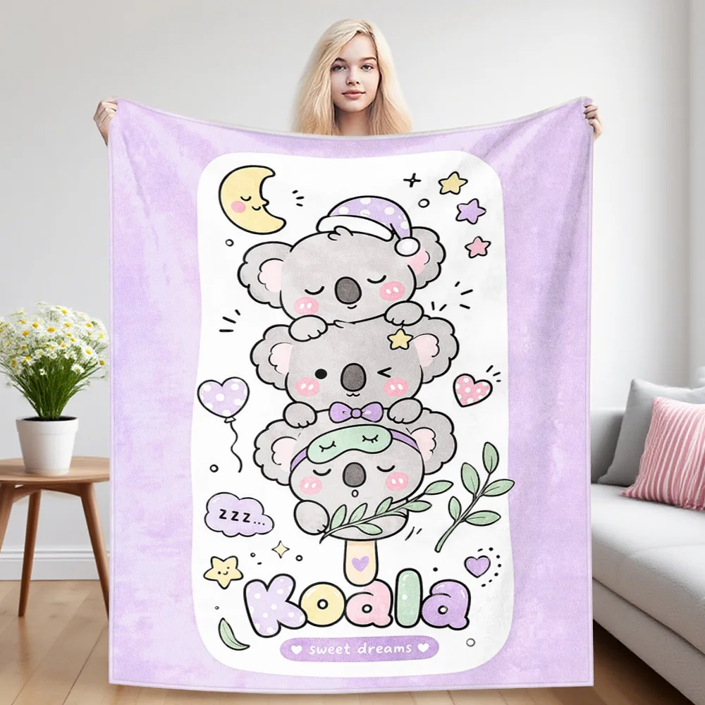 Sleepy Koala Nap Blanket,Flannel Blanket,Suitable For Sofas,Beds,Cars,Rooms,Offices,Camping,Exquisite Gift Blankets