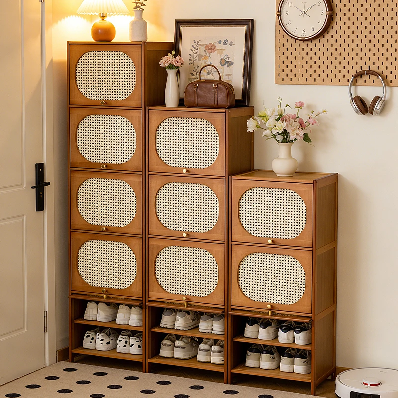 Household door entry shoe cabinet withdoor small narrow simpleshoe rack corridor mini rental house storage integrated multi-la