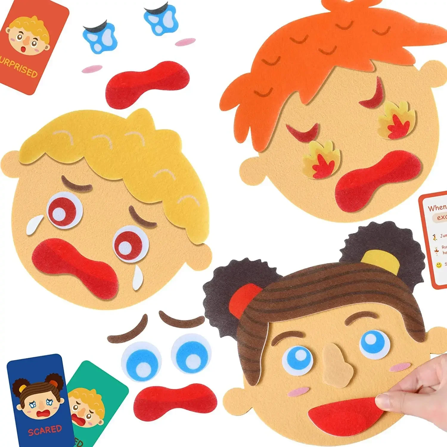 Kids Montessori Facial Expression Game Emotional Change Toys With 9pcs Cards Preschool Learning Educational Toys