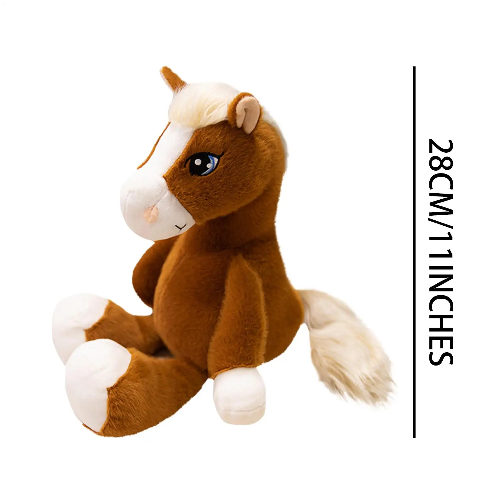 플러시 말 인형 2026 귀여운 부드러운 리얼리틱 장식품 중국 설날 말 인형 여자친구 어린이 남성 여성 아이들 소년용