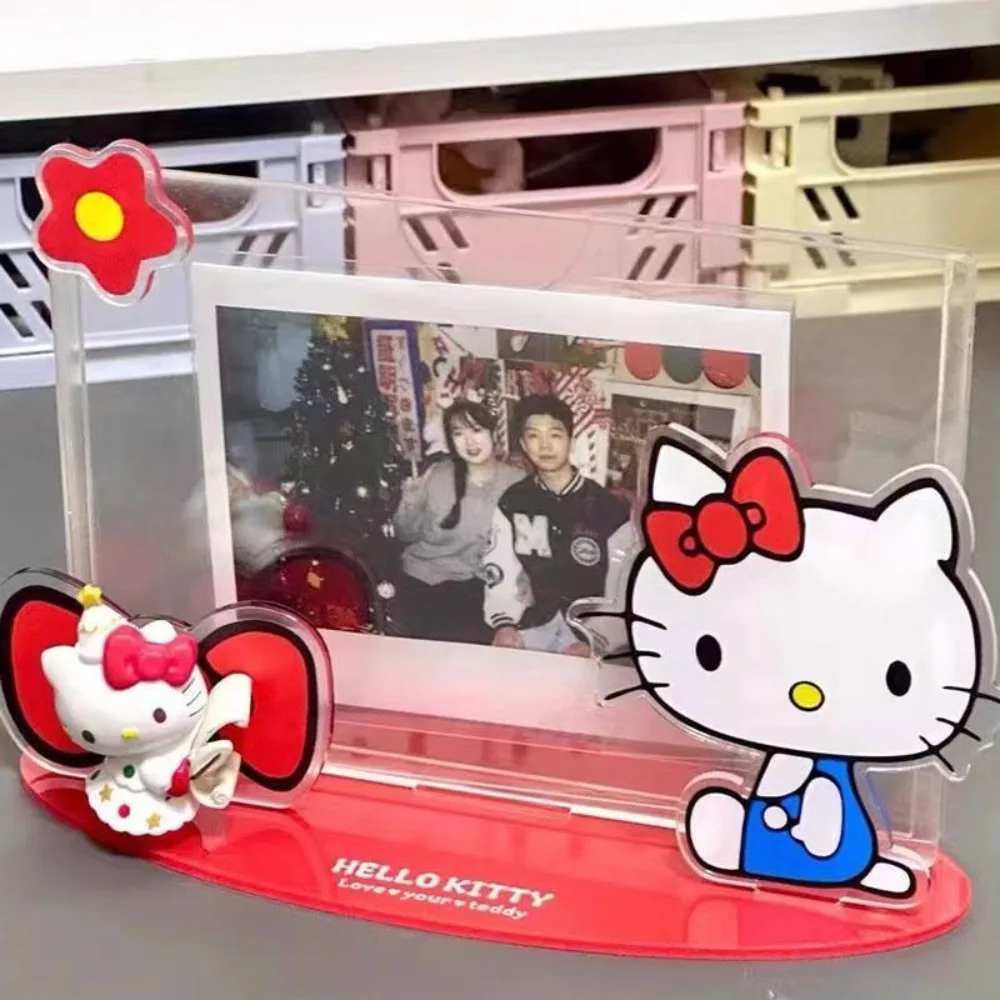 

New Hello Kitty Acrylic Photo Frame Sanrio Anime Peripheral 5 Inches Cute Originality Acrylic Ornament Gift Desktop Ornament