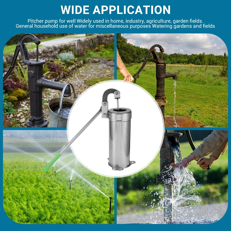 Manual Well Pump Hand Well Pump,Stainless Deep Well Hand Pump,Pitcher Pump For Well Water Suction Pump Groundwate