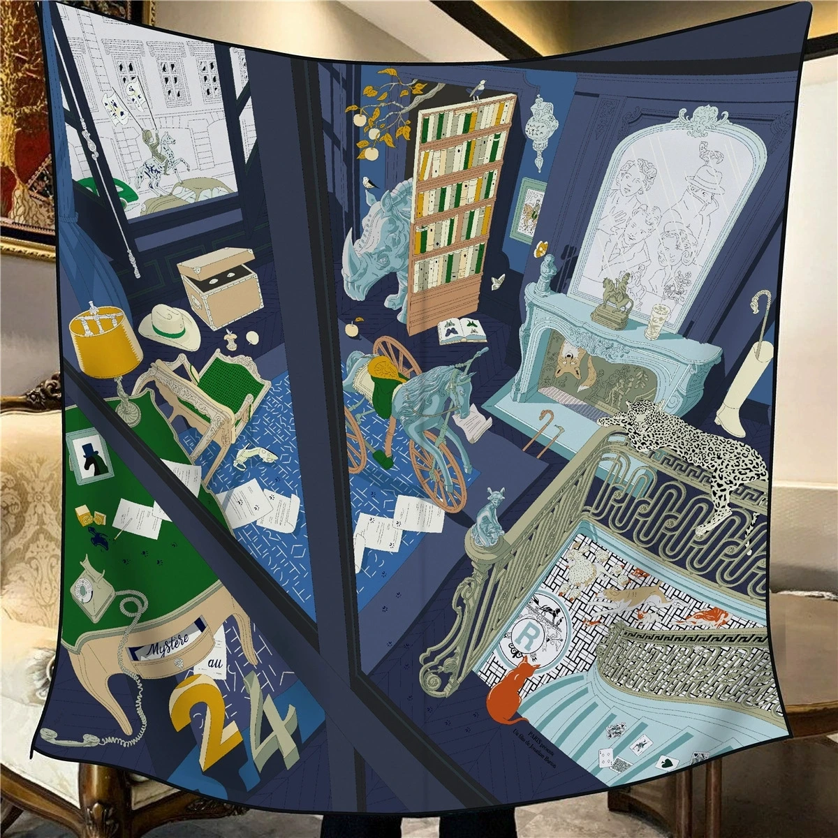 

110cm Double-sided Imitation Silk Cashmere Scarf Women Luxury Square Scarf Warm Shawl Printing Pashmina Vintage Hijab Bandana