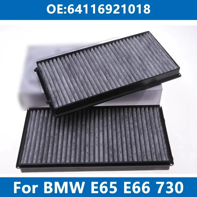 

2Pcs Car Cabin Air Filter Conditioner 64116921018 For BMW E65 E66 E67 730d i Li Ld 740 745d 750 760 Activated Carbon Filter